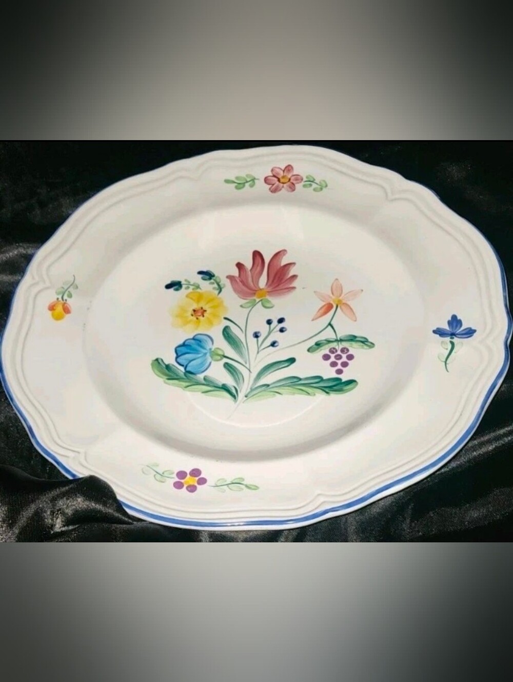 Herend Village Pottery – HungaryHandpainted Floral Dinner PlateApprox. 10½"